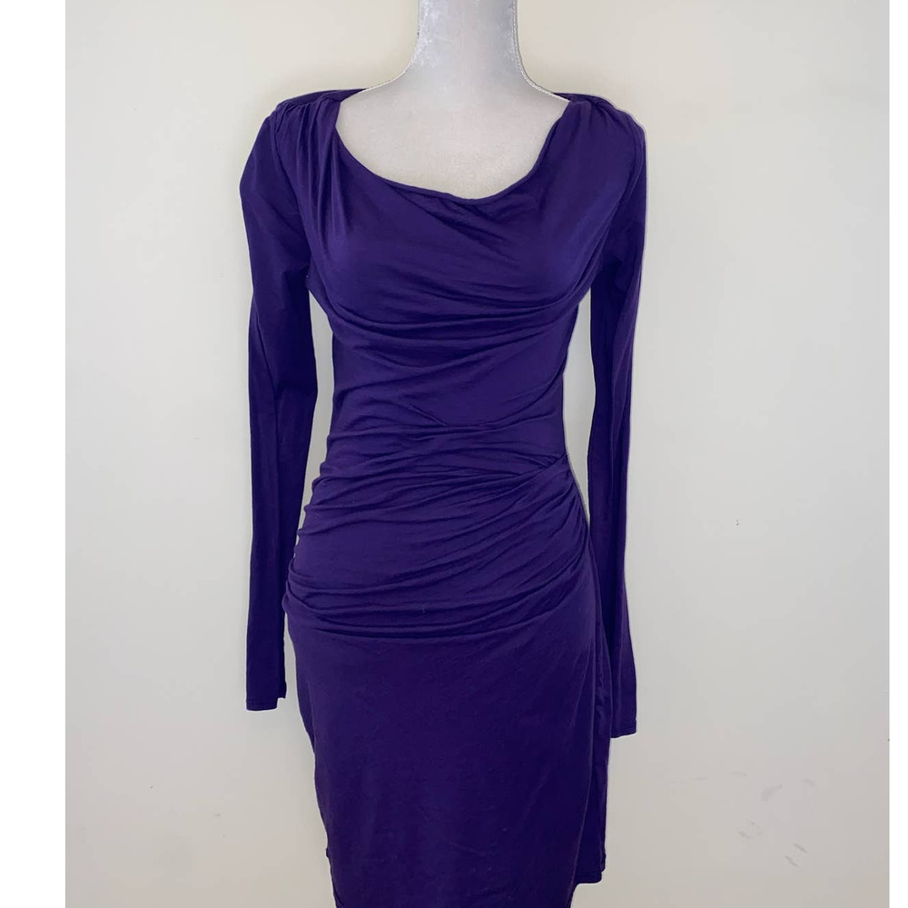 PURPLE LONG SLEEVE DRESS VELVET SIZE MEDIUM/LARGE